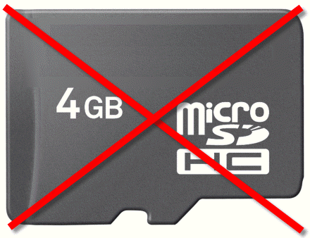 microSD card Niet Gebruiken